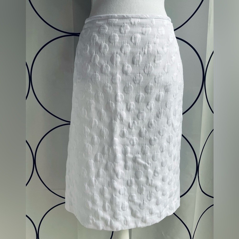Isabella White Polka Dot Pencil Skirt | Women’s Size 12